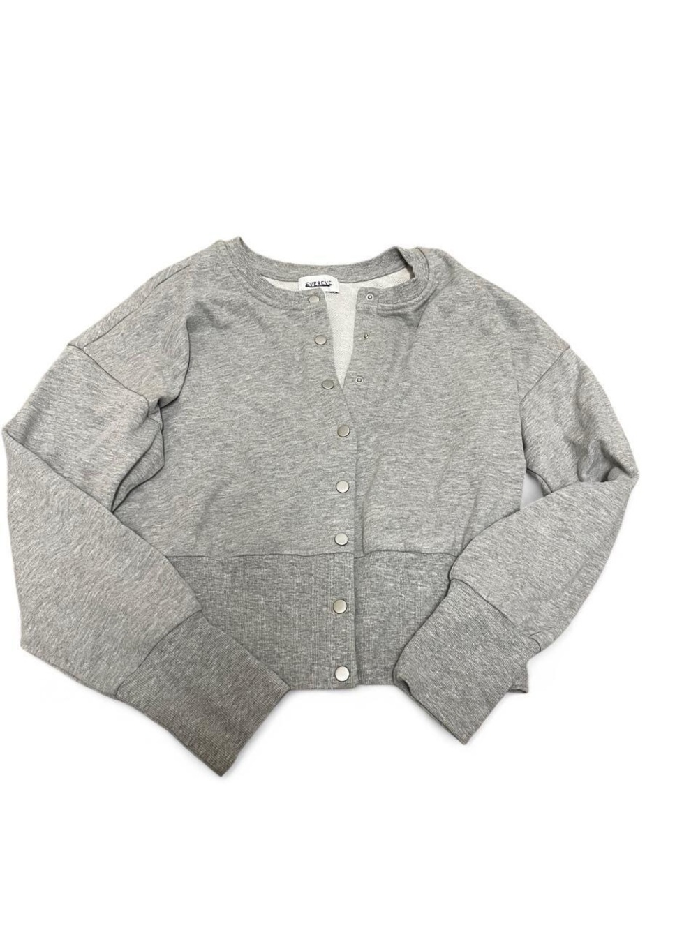 Evereve Gray Snap-Front Sweater Cardigan Womens Size Medium